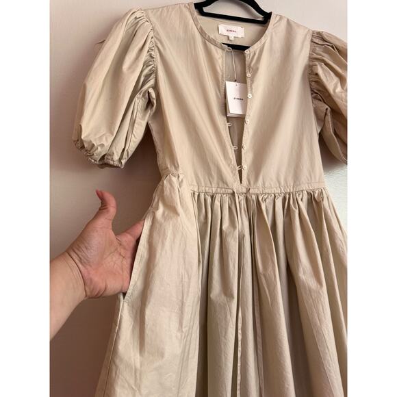 XIRENA puff sleeve tan mini AURIE DRESS size small - Picture 12 of 13